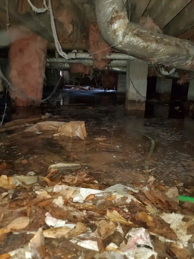 Crawl space flood assessment for Commercial Water Damage Restoration in Burnet
