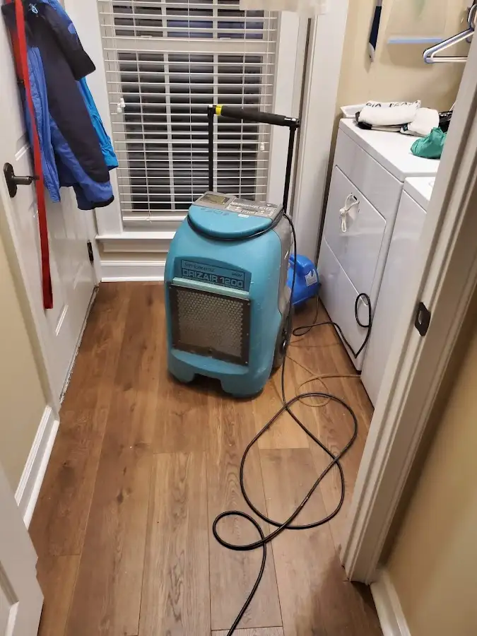 Commercial dehumidifier deployed for Flood Damage Cleanup in Burnet